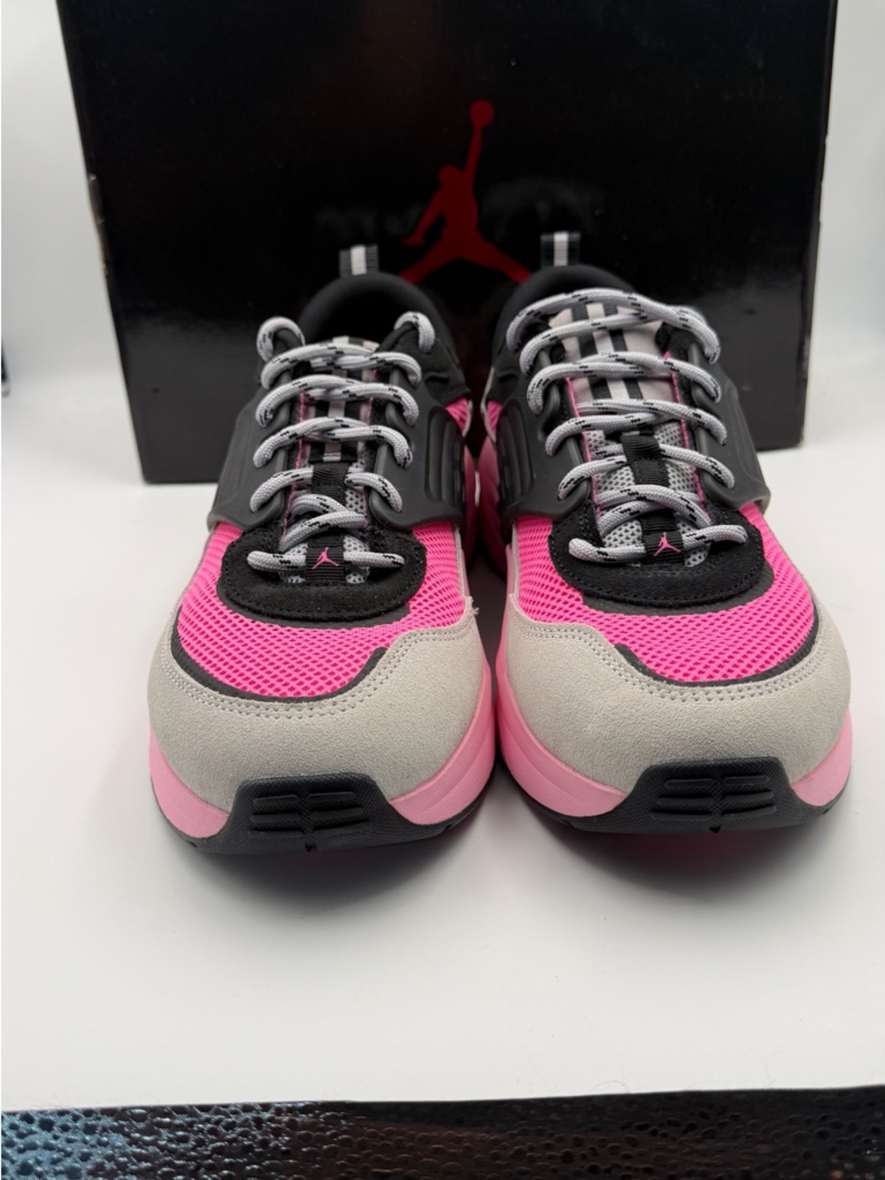 Jordan Pink, Gray & Black Low-Top Sneakers